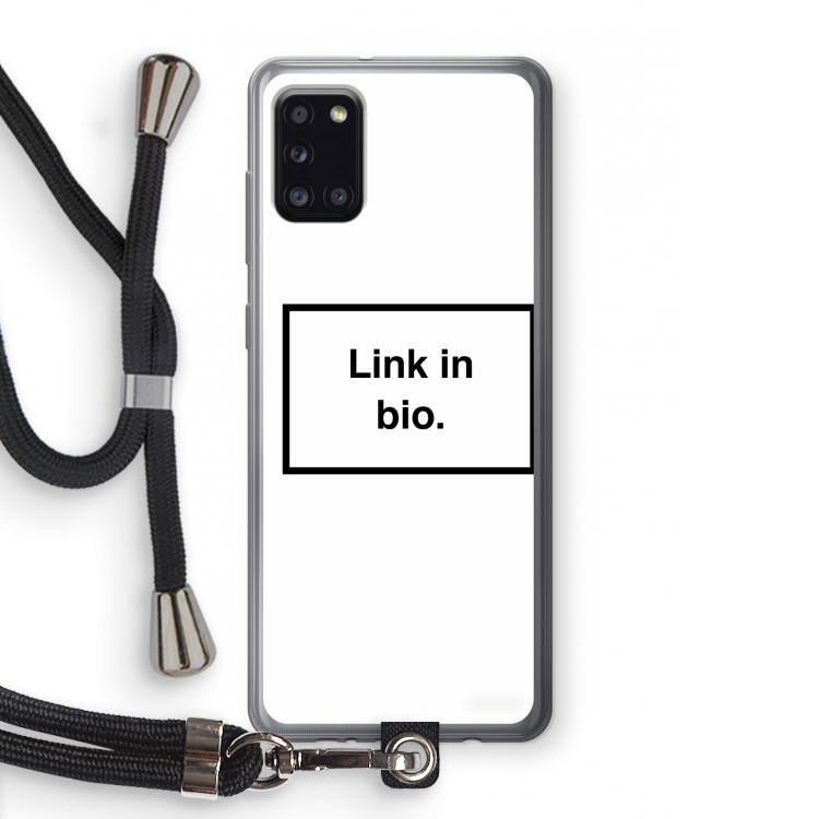 Link in bio: Samsung Galaxy A31 Transparant Hoesje met koord