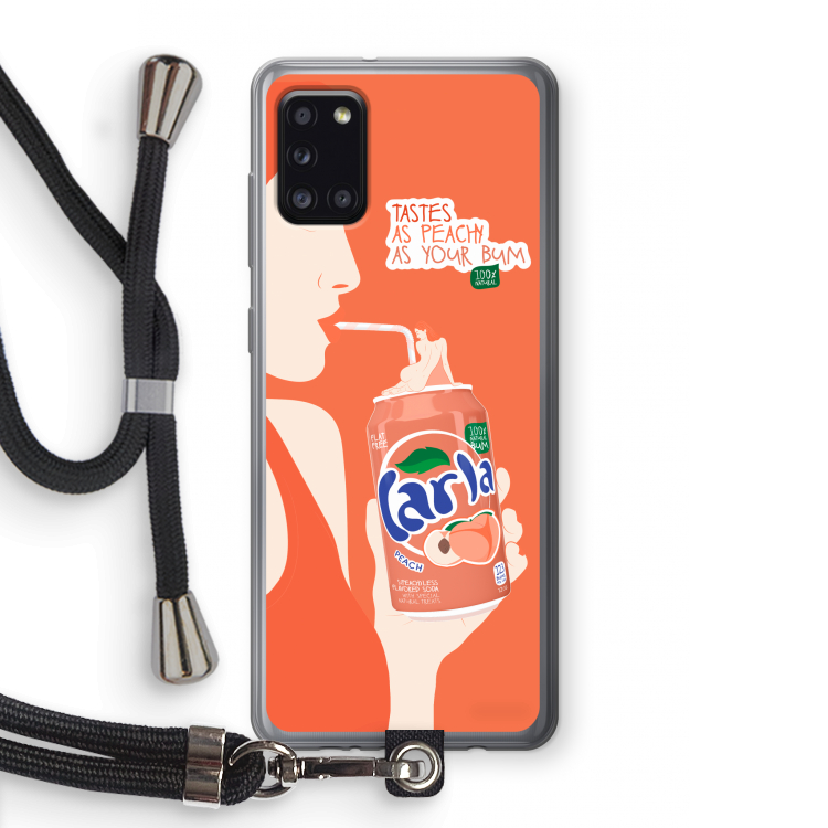 Peach please!: Samsung Galaxy A31 Transparant Hoesje met koord