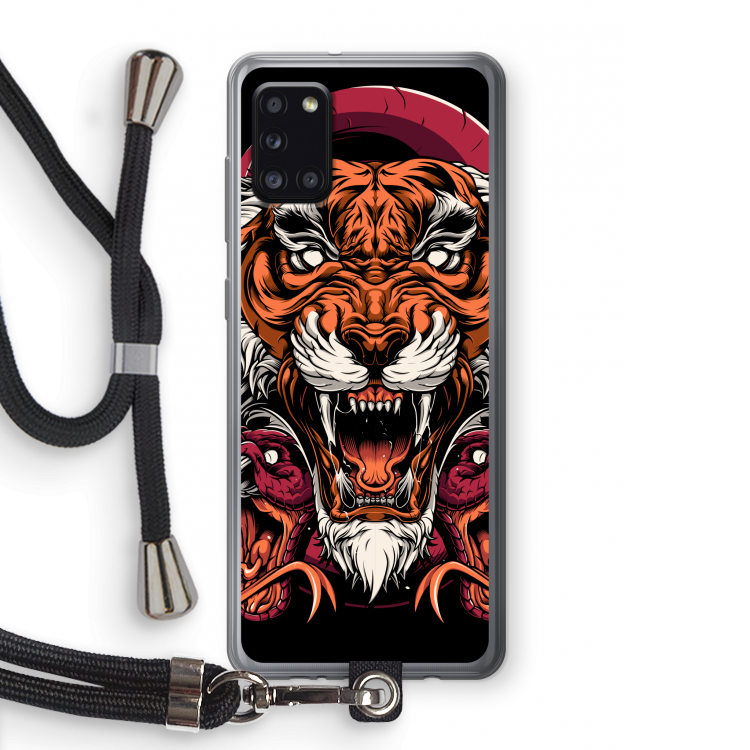 Tiger and Rattlesnakes: Samsung Galaxy A31 Transparant Hoesje met koord