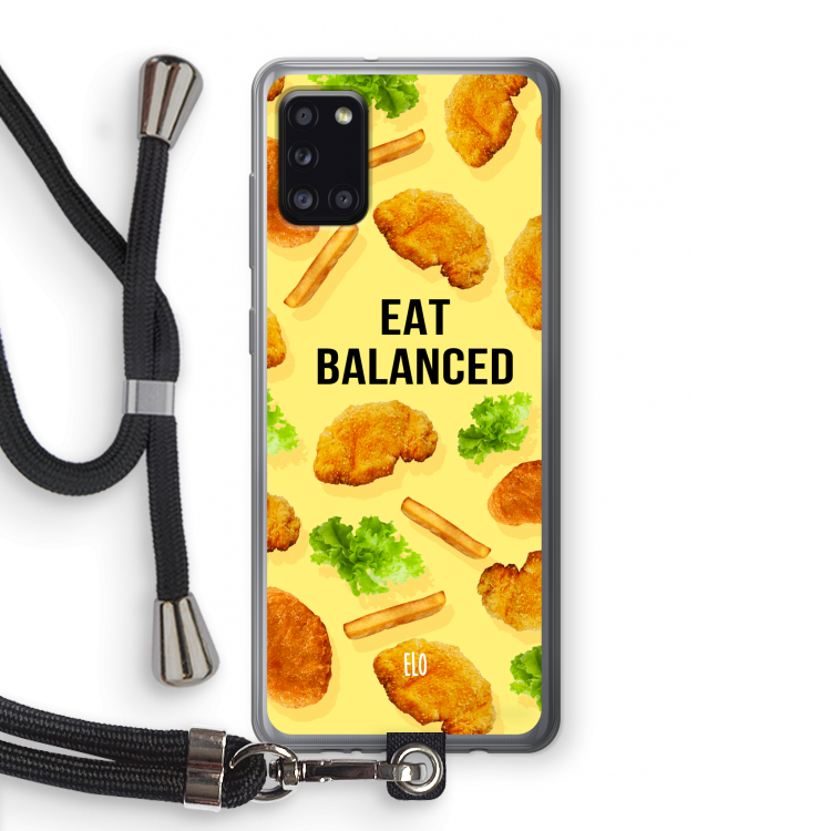 Eat Balanced: Samsung Galaxy A31 Transparant Hoesje met koord