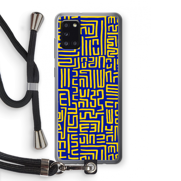 Majorelle Blue Print: Samsung Galaxy A31 Transparant Hoesje met koord