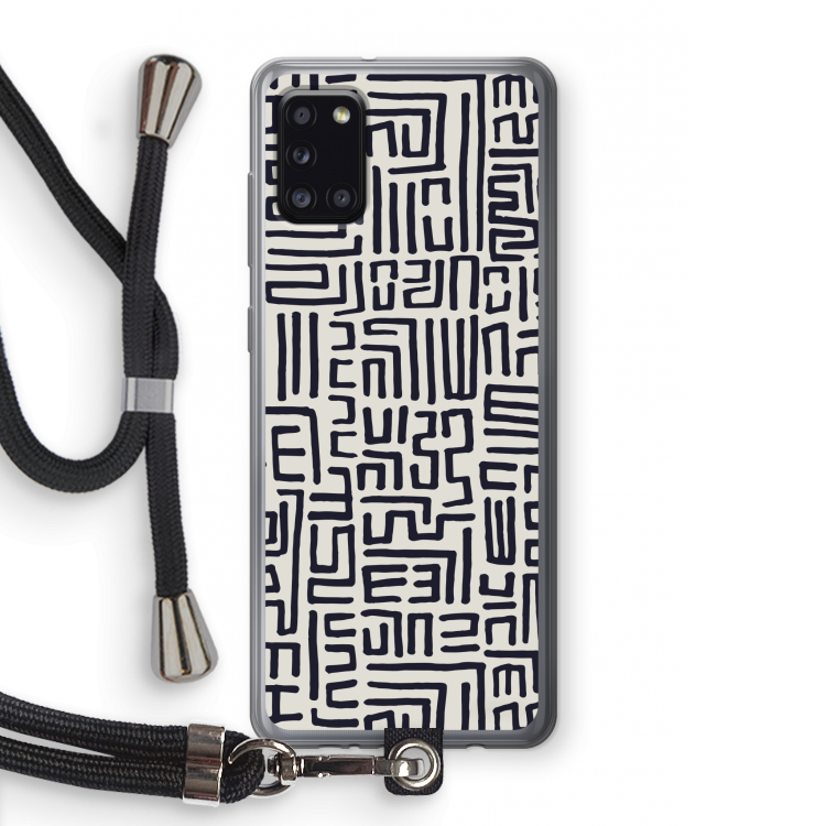 Moroccan Print: Samsung Galaxy A31 Transparant Hoesje met koord