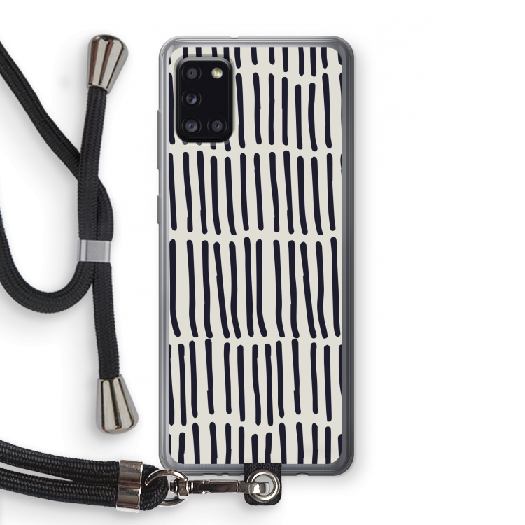 Moroccan stripes: Samsung Galaxy A31 Transparant Hoesje met koord