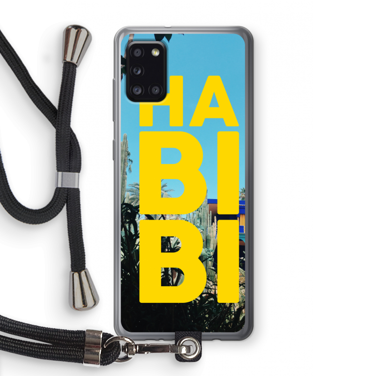 Habibi Majorelle : Samsung Galaxy A31 Transparant Hoesje met koord