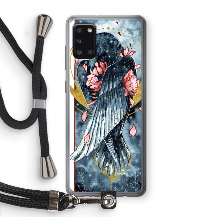 Golden Raven: Samsung Galaxy A31 Transparant Hoesje met koord