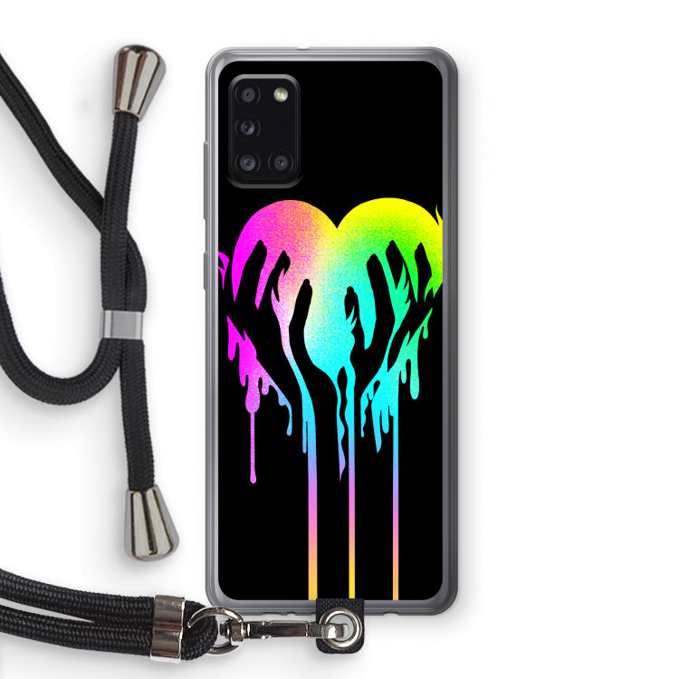 Hold My Heart: Samsung Galaxy A31 Transparant Hoesje met koord