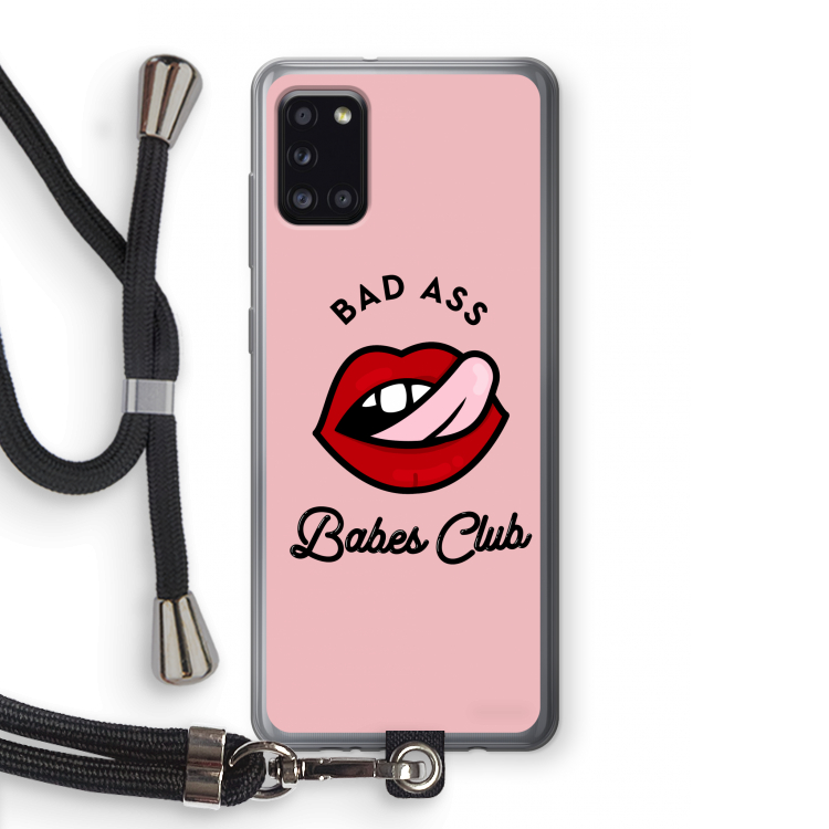 Badass Babes Club: Samsung Galaxy A31 Transparant Hoesje met koord