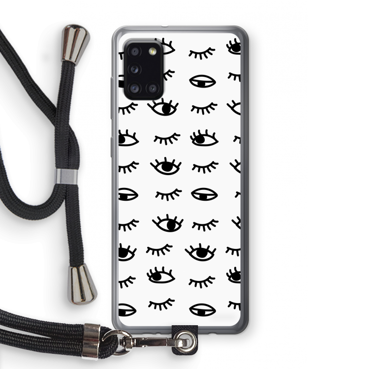Eye pattern #2: Samsung Galaxy A31 Transparant Hoesje met koord