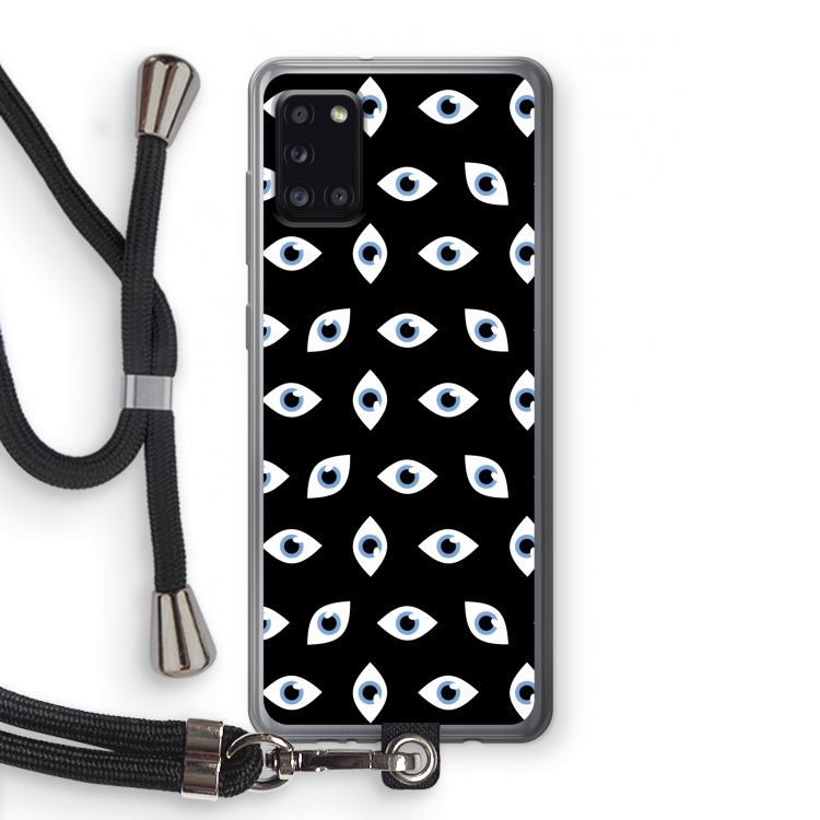 Eyes pattern: Samsung Galaxy A31 Transparant Hoesje met koord