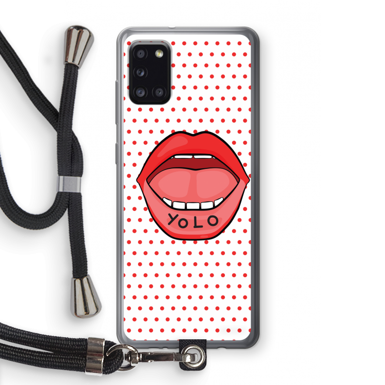 Yolo Denise: Samsung Galaxy A31 Transparant Hoesje met koord