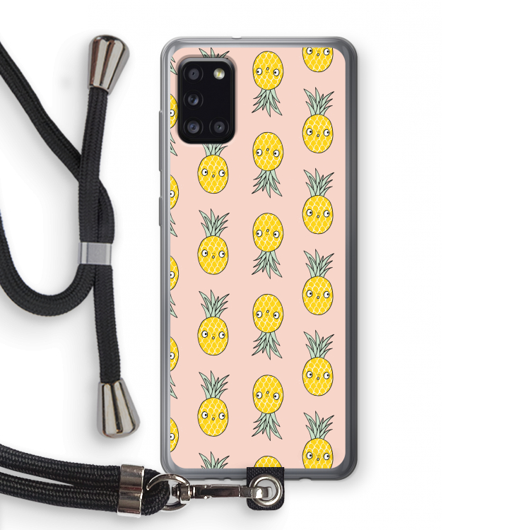 Ananas: Samsung Galaxy A31 Transparant Hoesje met koord