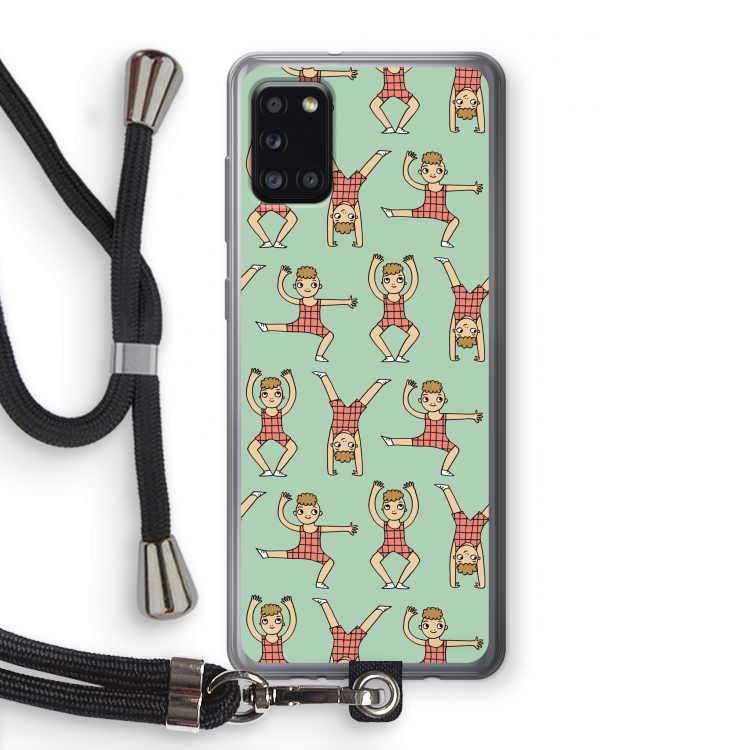 Gymboys: Samsung Galaxy A31 Transparant Hoesje met koord