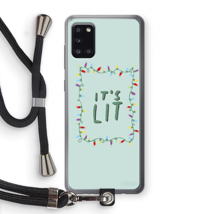 It's Lit: Samsung Galaxy A31 Transparant Hoesje met koord