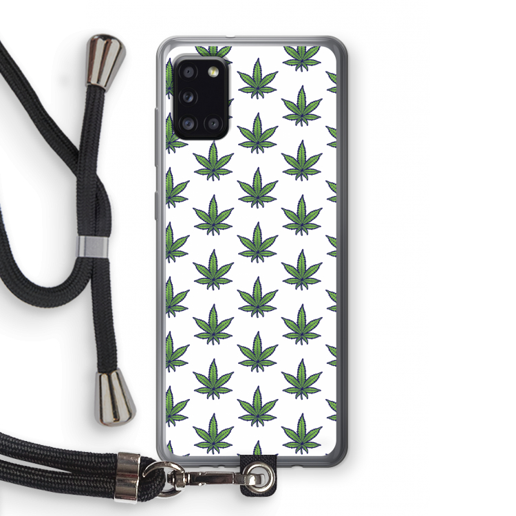 Weed: Samsung Galaxy A31 Transparant Hoesje met koord