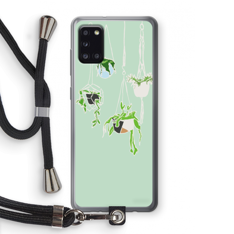 Hang In There: Samsung Galaxy A31 Transparant Hoesje met koord