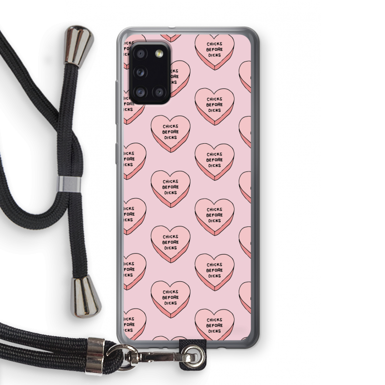 Chicks before dicks: Samsung Galaxy A31 Transparant Hoesje met koord