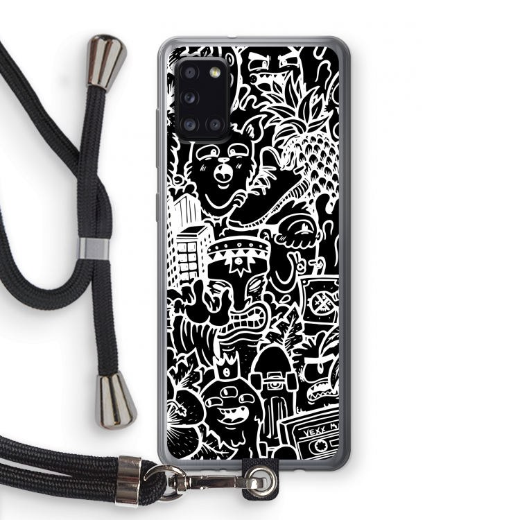 Vexx Black Mixtape: Samsung Galaxy A31 Transparant Hoesje met koord