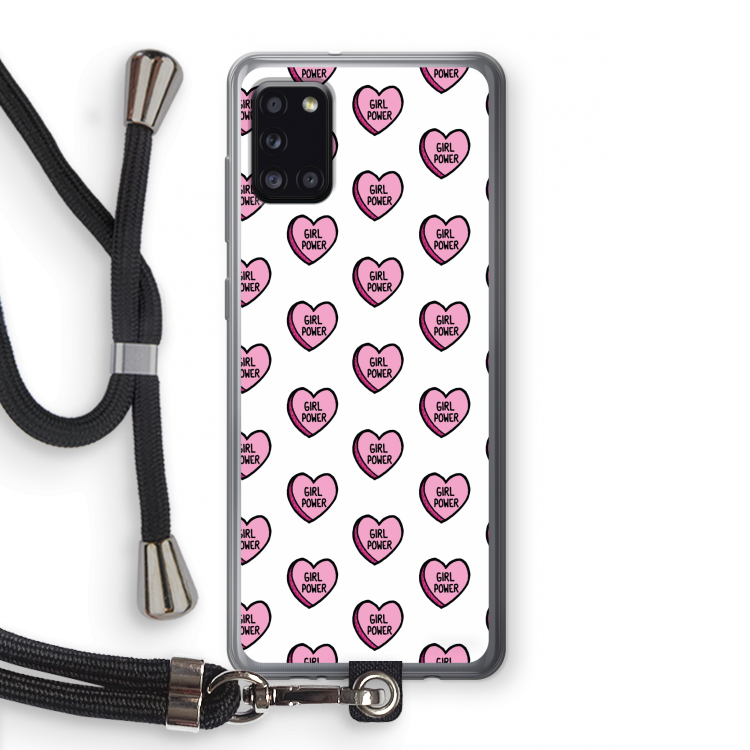 GIRL POWER: Samsung Galaxy A31 Transparant Hoesje met koord
