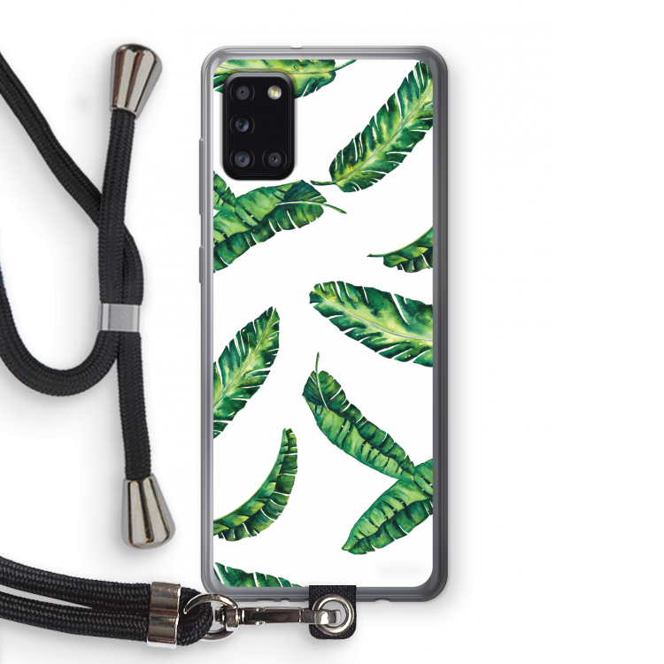 Lange bladeren: Samsung Galaxy A31 Transparant Hoesje met koord