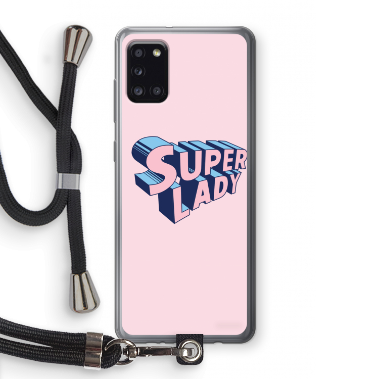 Superlady: Samsung Galaxy A31 Transparant Hoesje met koord