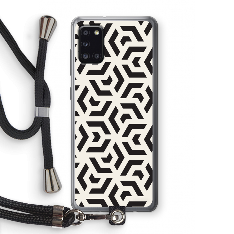 Crazy pattern: Samsung Galaxy A31 Transparant Hoesje met koord
