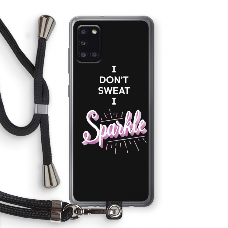 Sparkle quote: Samsung Galaxy A31 Transparant Hoesje met koord