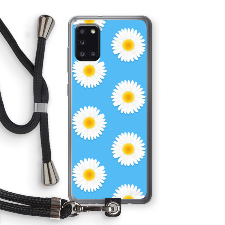 Margrietjes: Samsung Galaxy A31 Transparant Hoesje met koord