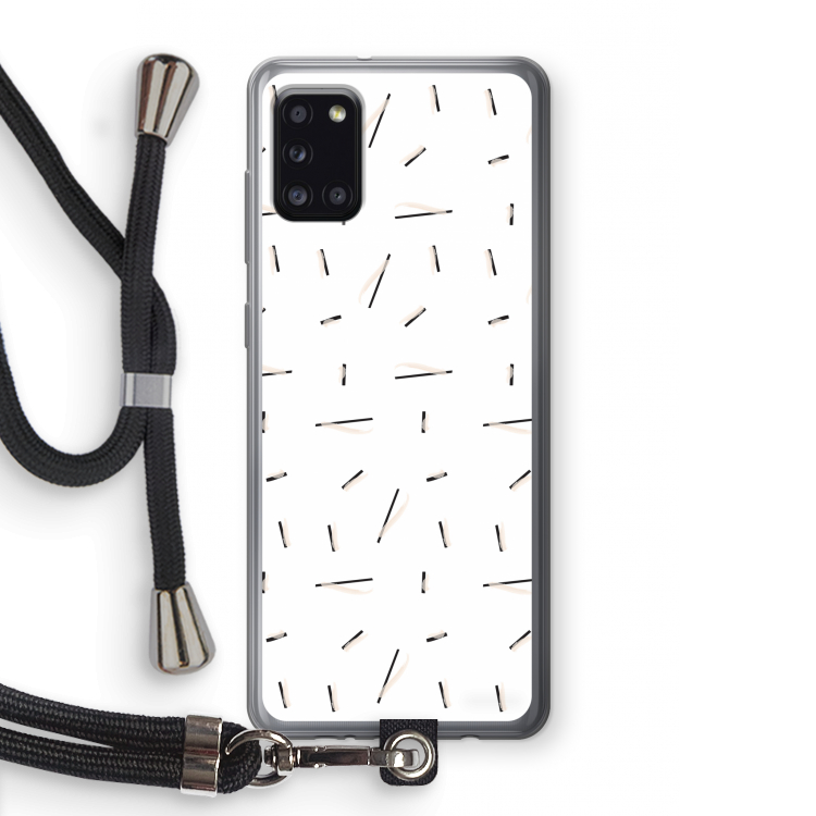 Hipster stripes: Samsung Galaxy A31 Transparant Hoesje met koord