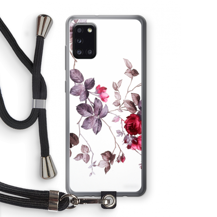 Mooie bloemen: Samsung Galaxy A31 Transparant Hoesje met koord