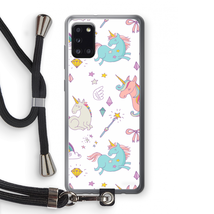 Fantasiewereld: Samsung Galaxy A31 Transparant Hoesje met koord