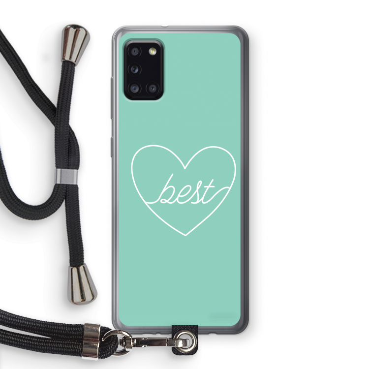 Best heart pastel: Samsung Galaxy A31 Transparant Hoesje met koord