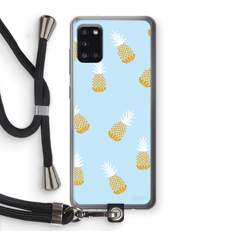 Ananasjes: Samsung Galaxy A31 Transparant Hoesje met koord
