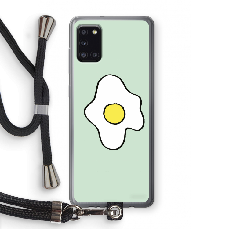 Spiegelei: Samsung Galaxy A31 Transparant Hoesje met koord