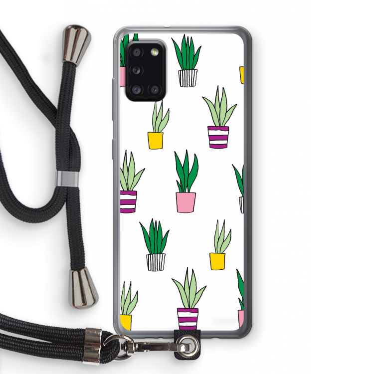 Sanseveria: Samsung Galaxy A31 Transparant Hoesje met koord