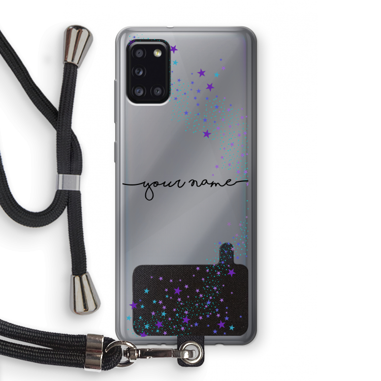 Sterren: Samsung Galaxy A31 Transparant Hoesje met koord