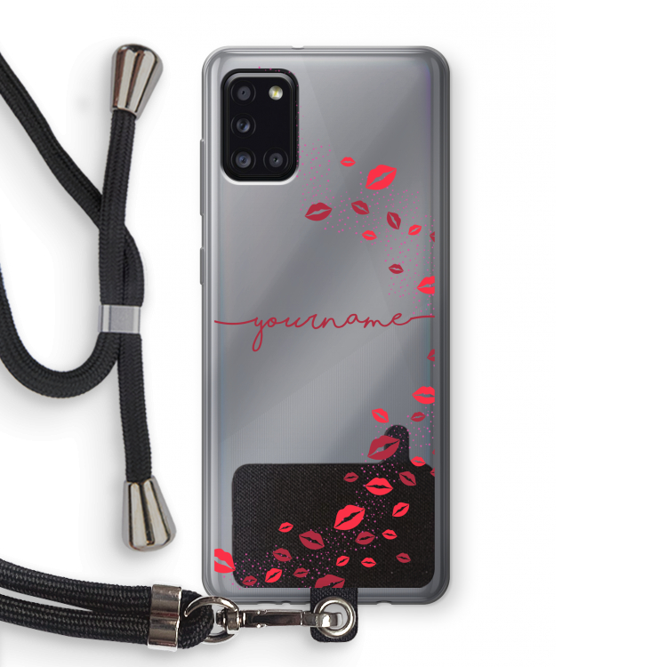 Kusjes: Samsung Galaxy A31 Transparant Hoesje met koord