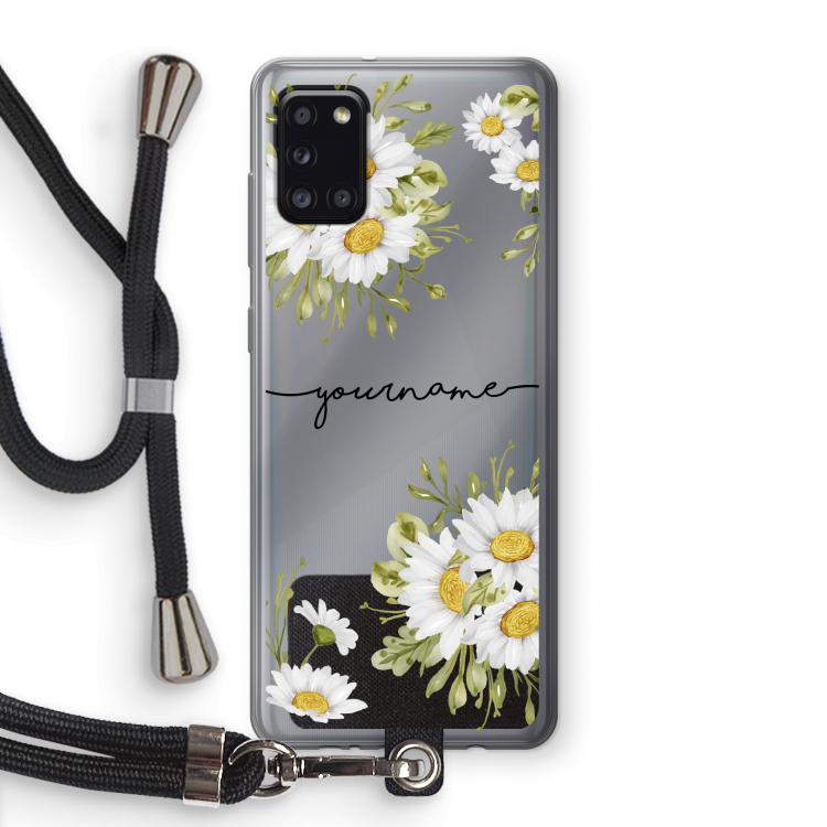 Daisies: Samsung Galaxy A31 Transparant Hoesje met koord