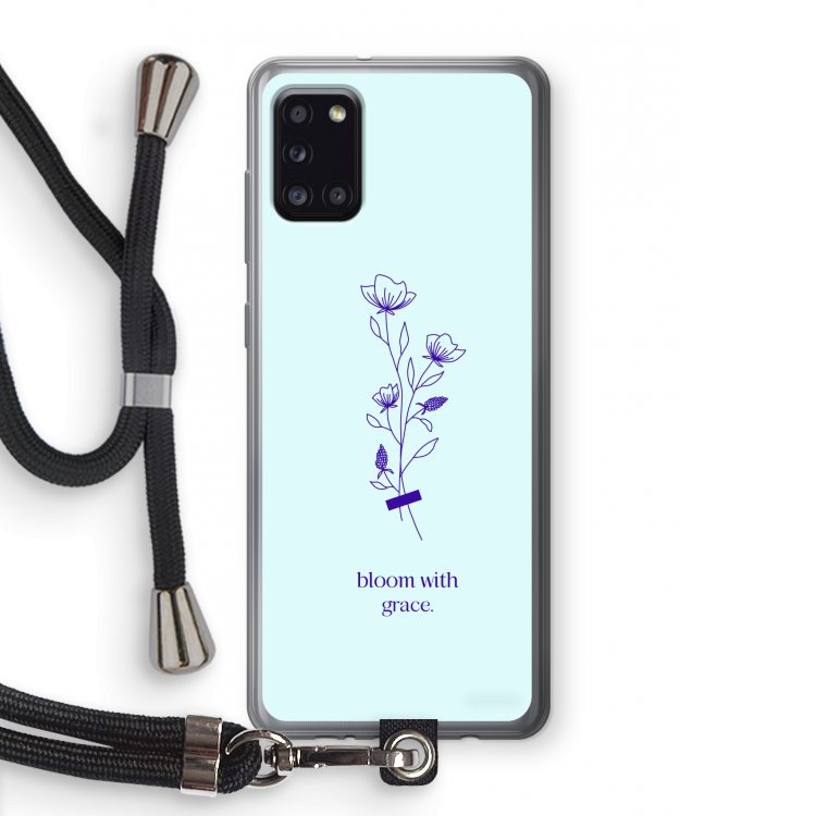 Bloom with grace: Samsung Galaxy A31 Transparant Hoesje met koord