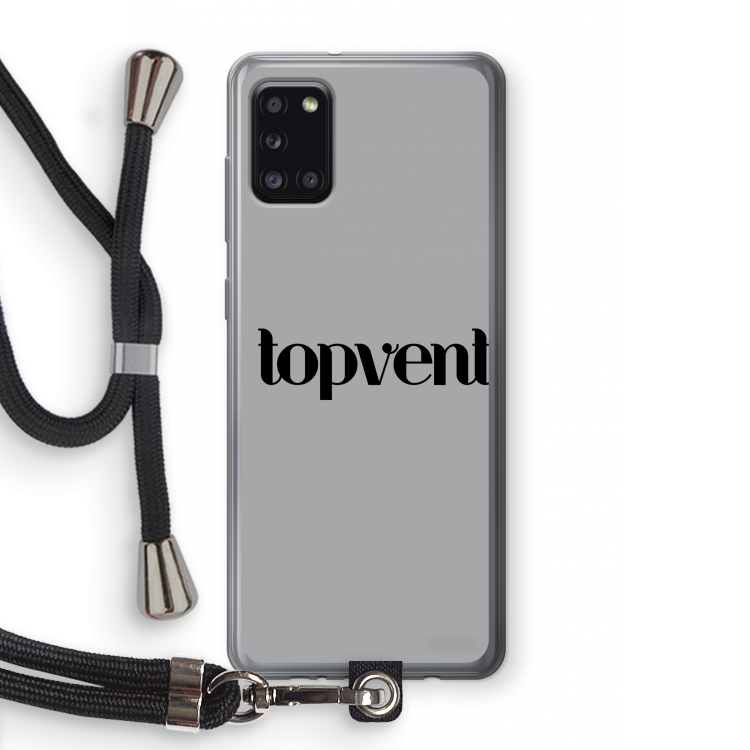 Topvent Grijs Zwart: Samsung Galaxy A31 Transparant Hoesje met koord