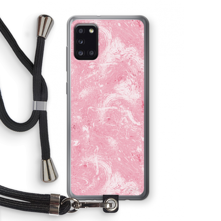 Abstract Painting Pink: Samsung Galaxy A31 Transparant Hoesje met koord