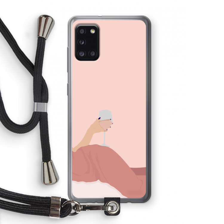 Wine: Samsung Galaxy A31 Transparant Hoesje met koord