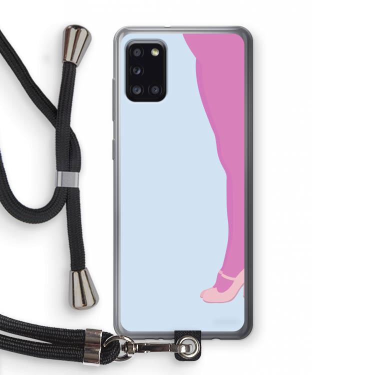 Pink panty: Samsung Galaxy A31 Transparant Hoesje met koord