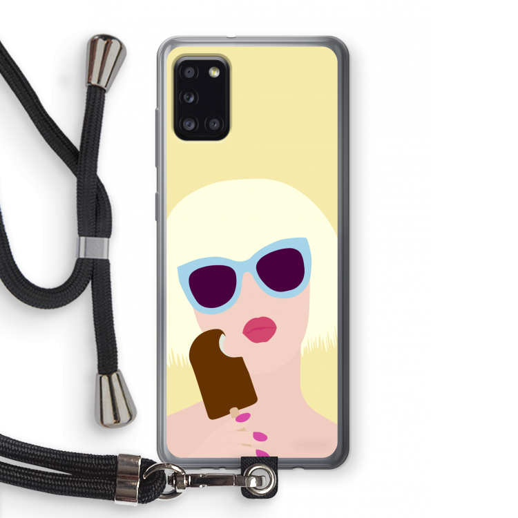 Ice cream: Samsung Galaxy A31 Transparant Hoesje met koord