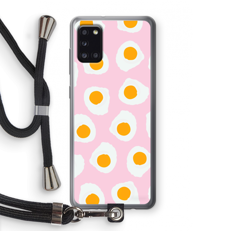 Dancing eggs: Samsung Galaxy A31 Transparant Hoesje met koord