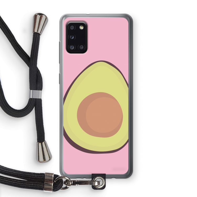 Avocado: Samsung Galaxy A31 Transparant Hoesje met koord