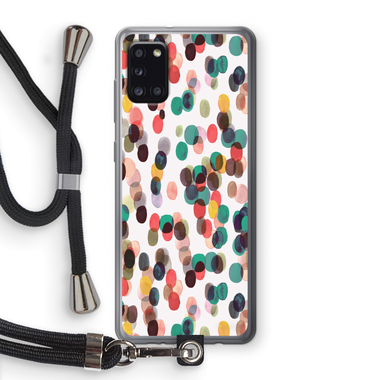 Tropical Dots: Samsung Galaxy A31 Transparant Hoesje met koord