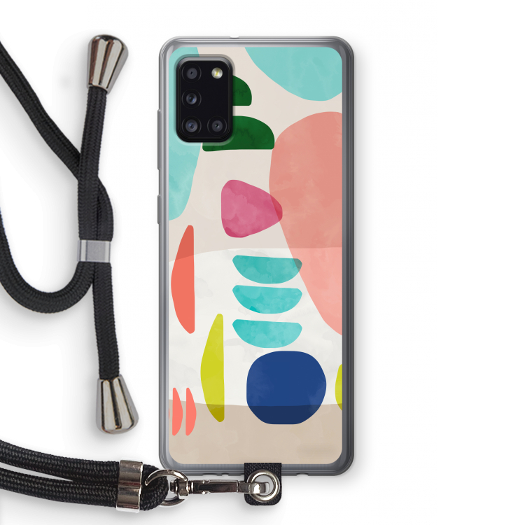 Bold Rounded Shapes: Samsung Galaxy A31 Transparant Hoesje met koord