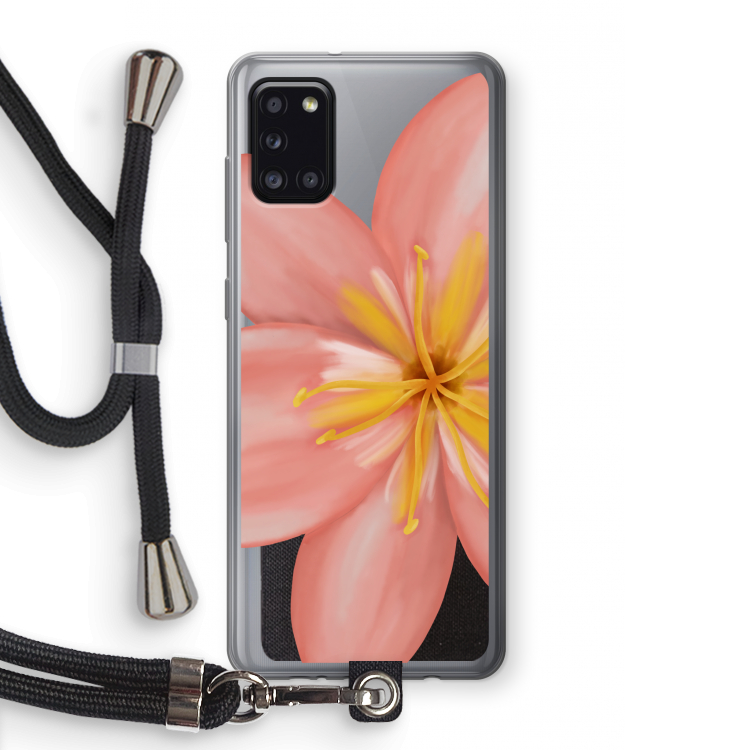 Pink Ellila Flower: Samsung Galaxy A31 Transparant Hoesje met koord