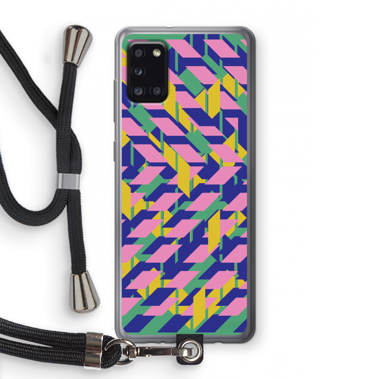 Skew Blush 1: Samsung Galaxy A31 Transparant Hoesje met koord