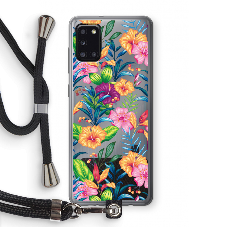 Tropisch 2: Samsung Galaxy A31 Transparant Hoesje met koord